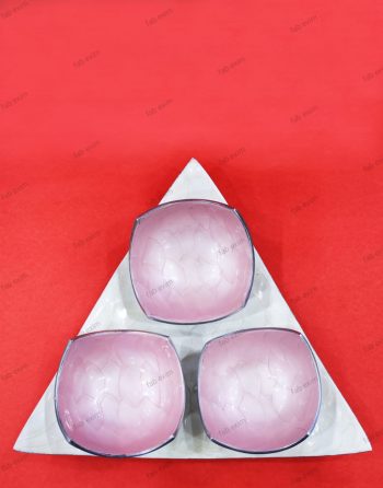 Serving Bowls Set with Tray - Pink