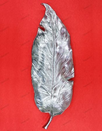 Leaf-Shaped Platter Tray -Silver