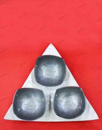 Serving Bowls Set with Tray - Grey