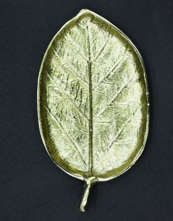 Metallic Leaf-Shaped Platter – Gold