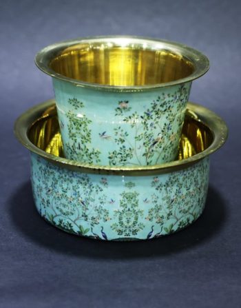 Brass Coffee Tumbler Set - Leaf