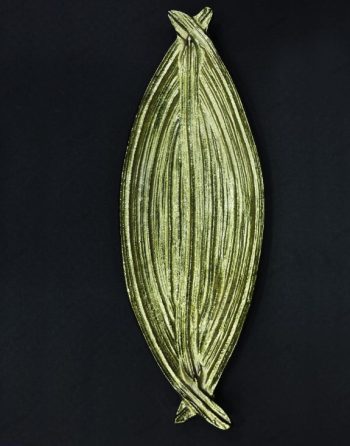 Leaf-Shaped Centerpiece Tray - Gold