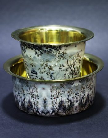 Brass Coffee Tumbler Set - Peacock