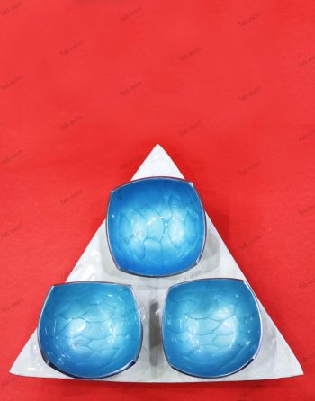 Serving Bowls Set with Tray - Blue