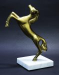 Glossy Golden Horse with Marble Base