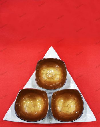 Serving Bowls Set with Tray - Golden